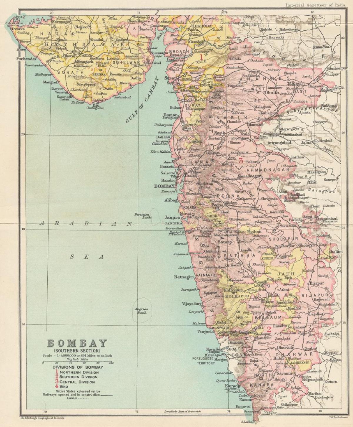 mapa z Bombaja predsedníctva