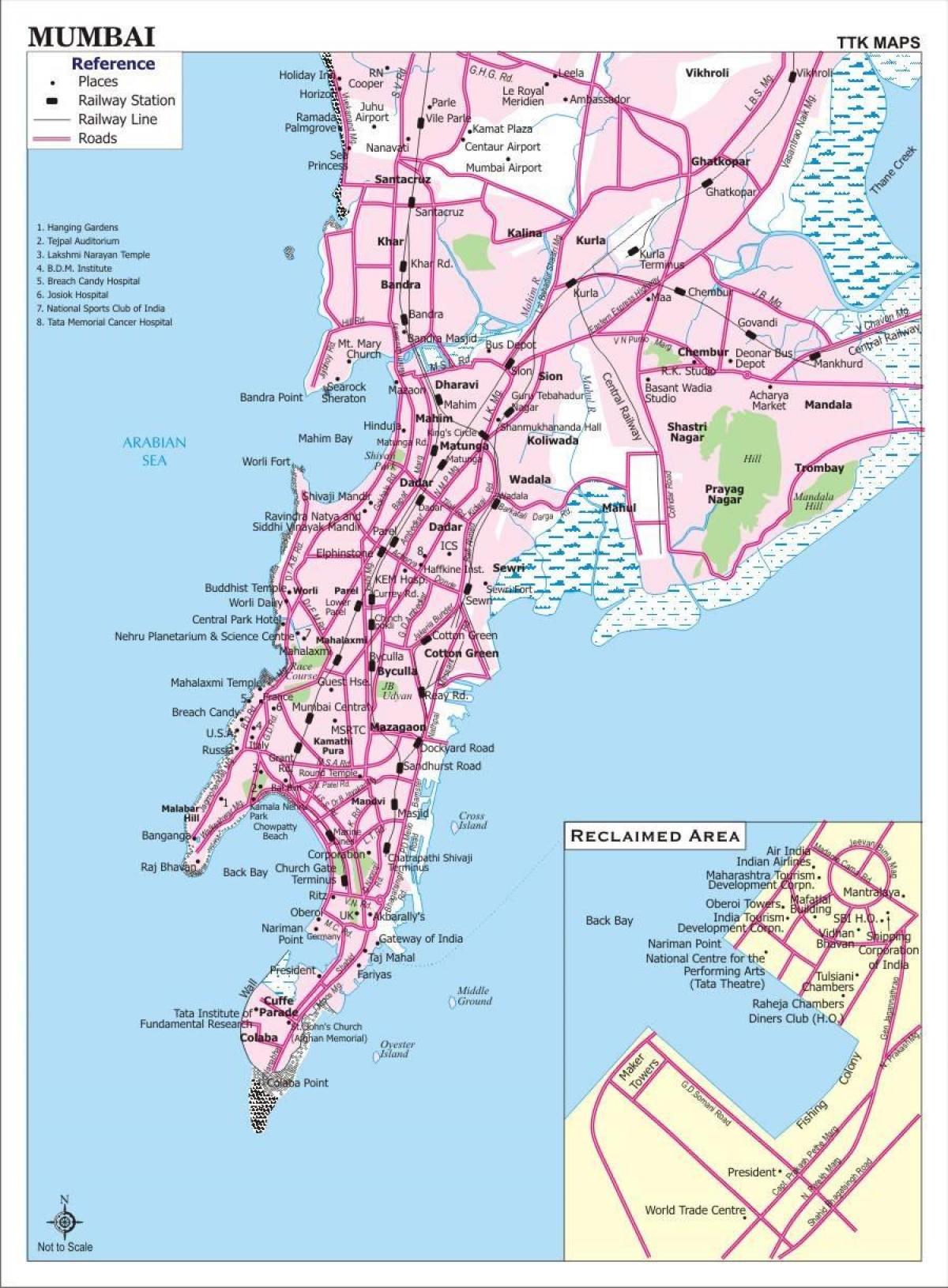 cestnú mapu Mumbai mesta