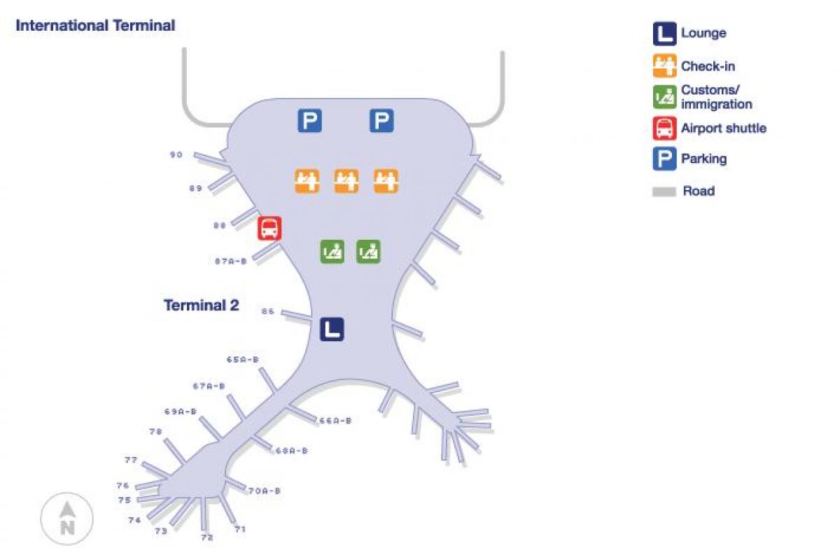 terminál 2 Mumbai airport mapu