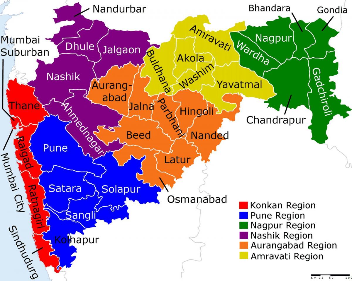 mapa Maharaštra Mumbai