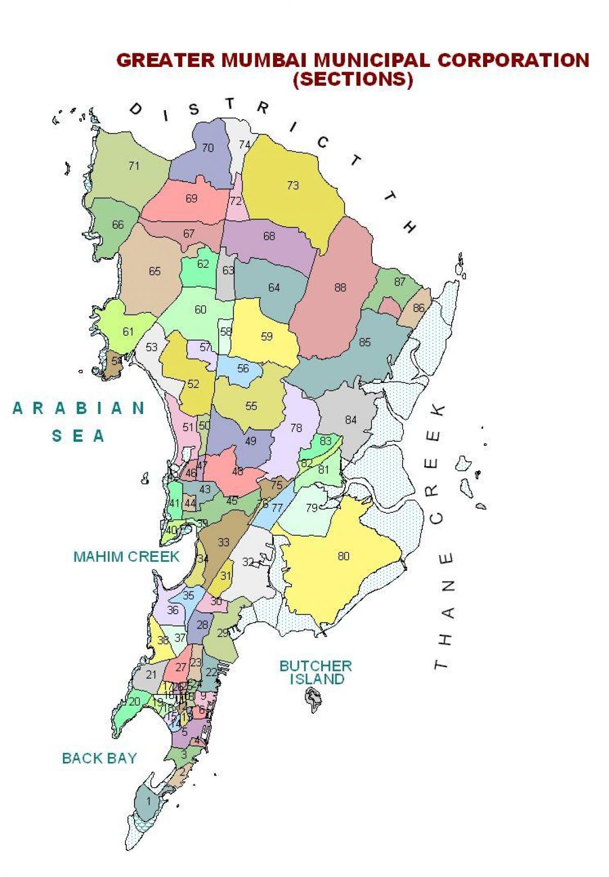 politickú mapu Mumbai