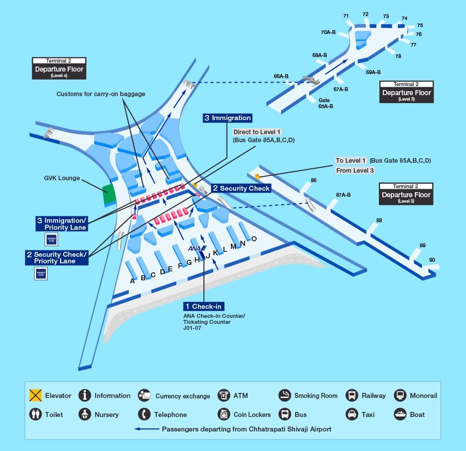 Mumbai international airport terminal 2 mapu