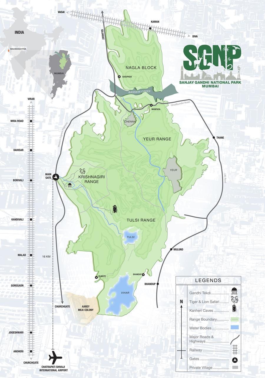 Borivali národný park mapu