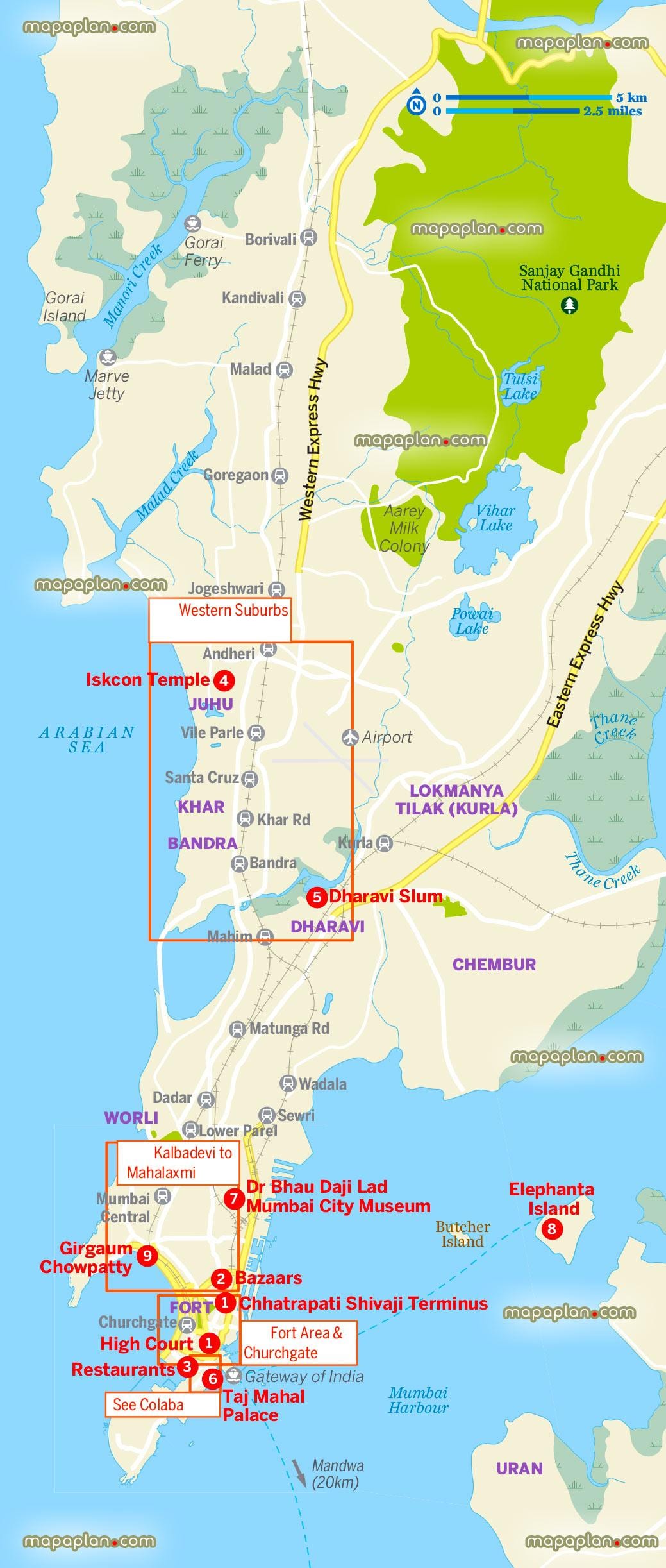 mapa väčšiu Mumbai