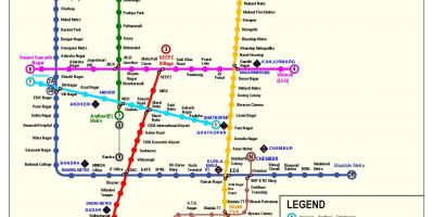 Metro trasy mapu Mumbai