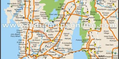 Fyzické mapu Mumbai